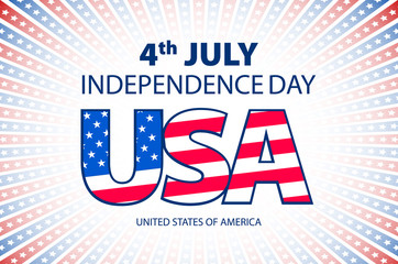 Fototapeta na wymiar stylish american independence day design vector