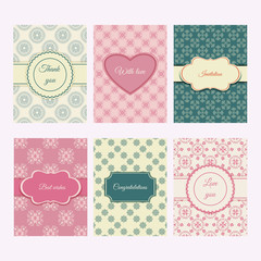 Collection template greeting/invitation card or announcement.  Vintage style