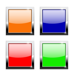 Square colored buttons with chrome frame