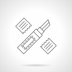 Stationery knife flat line vector icon