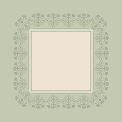 Template for wedding greeting or invitation card. Vintage style.