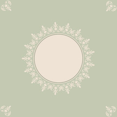 Template for wedding greeting or invitation card. Vintage style.