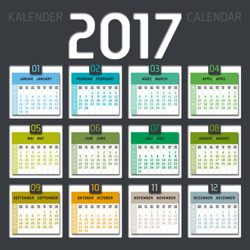 vektor kalender 2017 mit Kalenderwochen 