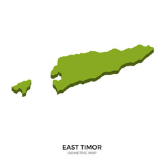 Isometric map of East Timor detailed vector illustration