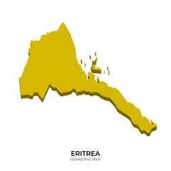 Isometric map of Eritrea detailed vector illustration
