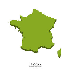 Isometric map of France detailed vector illustration