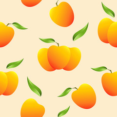 Vector seamless pattern. Abstract apricots background.