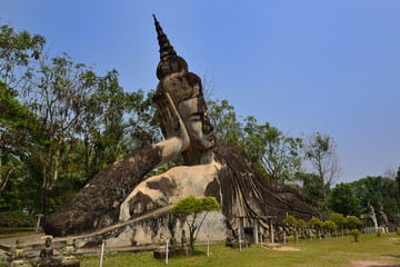 Budha park Wat Xieng khwang in Vientiane Laos