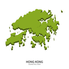 Isometric map of Hong Kong detailed vector illustration