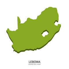 Isometric map of Lebowa detailed vector illustration