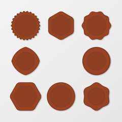 Set of Brown Stamps. Distressed Stamp Texture . Post Stamp Collection . Vector Stamps . Circle Stamps . The concept for your business, web sites, presentations, advertising etc.