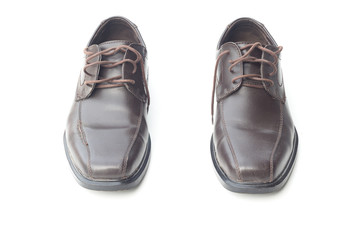 Dark brown leather men's shoes
