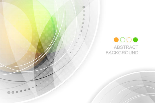 Abstract Vector Futuristic Background. Green And Orange Glow.