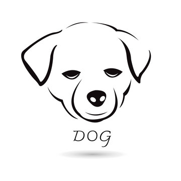 Vector dog head for your design on white background