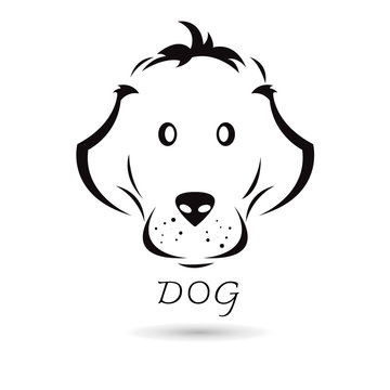 Vector dog head for your design on white background