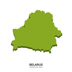 Isometric map of Belarus detailed vector illustration