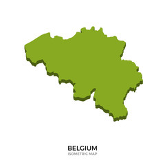 Obraz premium Isometric map of Belgium detailed vector illustration
