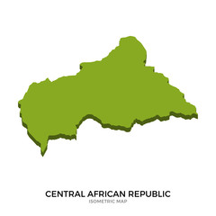 Isometric map of Central African Republic detailed vector illustration