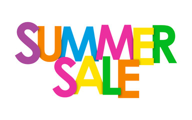 SUMMER SALE Multicoloured Overlapping Vector Letters 