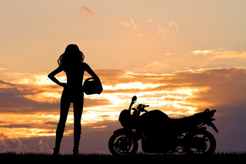 Obraz premium woman motorcyclist