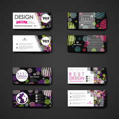 Set of modern design banner template in abstract background style
