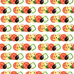 Background seamless pattern vegetables
