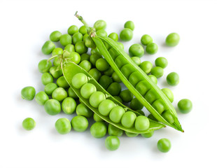 Fresh young green peas