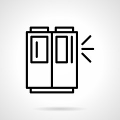 Ventilation system black line vector icon