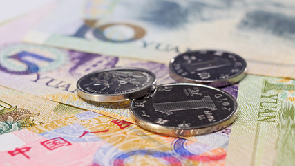 Yuan bank notes and coins business background