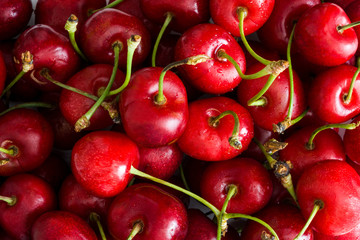Red cherries background


