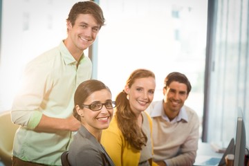 Fototapeta premium Portrait of business people smiling