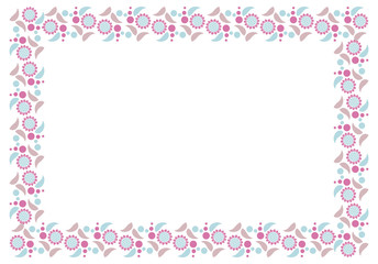 Elegant frame with decorative sunflowers silhouettes in a blue color. Vector clip art.