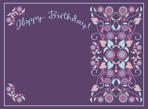 Greeting card for birthday. Vector clip art.