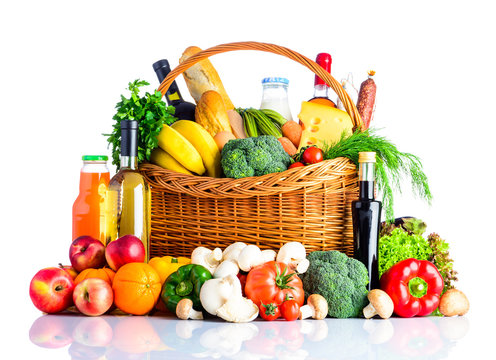 Healthy Food Eating Isolate on White Background