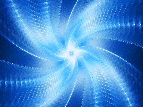 Blue glowing technology spiral surface