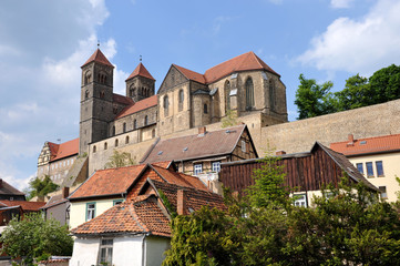 Fototapeta na wymiar Quedlinburg, Schlossberg, St. Servatius, Stiftskirche, UNESO Weltkulturerbe, Deutschland, Sachsen-Anhalt