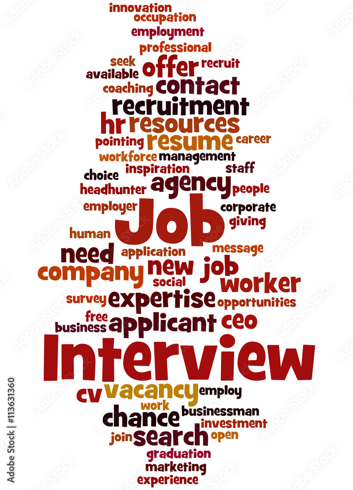 Sticker Job Interview, word cloud concept 9