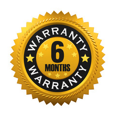 6 Months Warranty Sign. 3D rendering