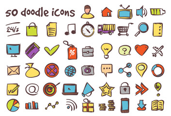 vector doodle icons set