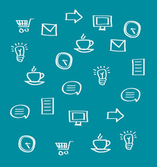 Business icons texture