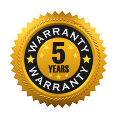 5 Years Warranty Sign. 3D rendering
