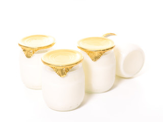 yogurt isolated on white background