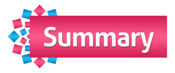 Summary Pink Blue Squares Circular Horizontal 