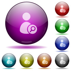 Search user glass sphere buttons