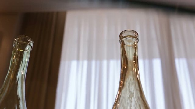 empty bottles in a row