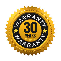 30 Years Warranty Sign. 3D rendering