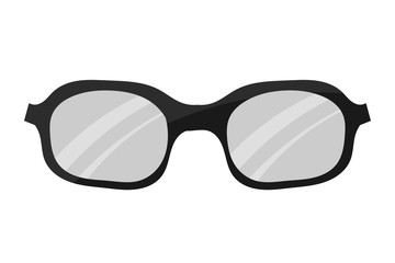 Sunglasses on a white background. Cartoon style. Black sunglasse