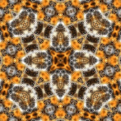 Abstract magical glow - light brown kaleidoscope pattern 
