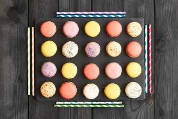 French delicious dessert macaroons