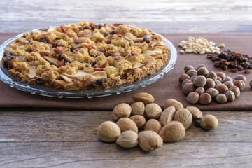 Homemade apple pie with goji berry